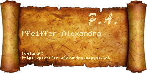 Pfeiffer Alexandra névjegykártya